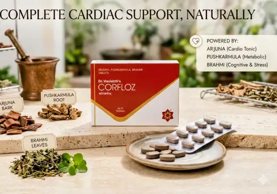 Corfloz by Dr. Vashishth's Ayurremedies | Advanced Ayurvedic Heart Care, Microcirculation & LVEF Support