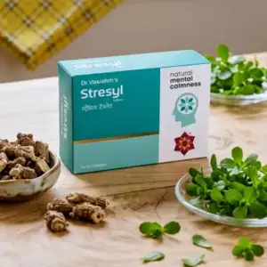 Dr. Vasishth's AyuRemedies Stresyl Tablets – Natural Herbal Sedative for Sleep, Stress & Anger Relief